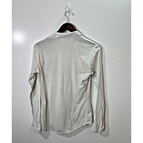 James Perse Women’s Blouse Sz 1 Light Gray Off White Capsule Wardrobe Minimalist - Picture 2 of 11
